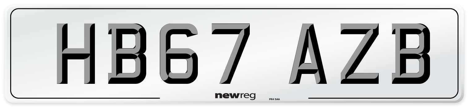 HB67 AZB Number Plate from New Reg
